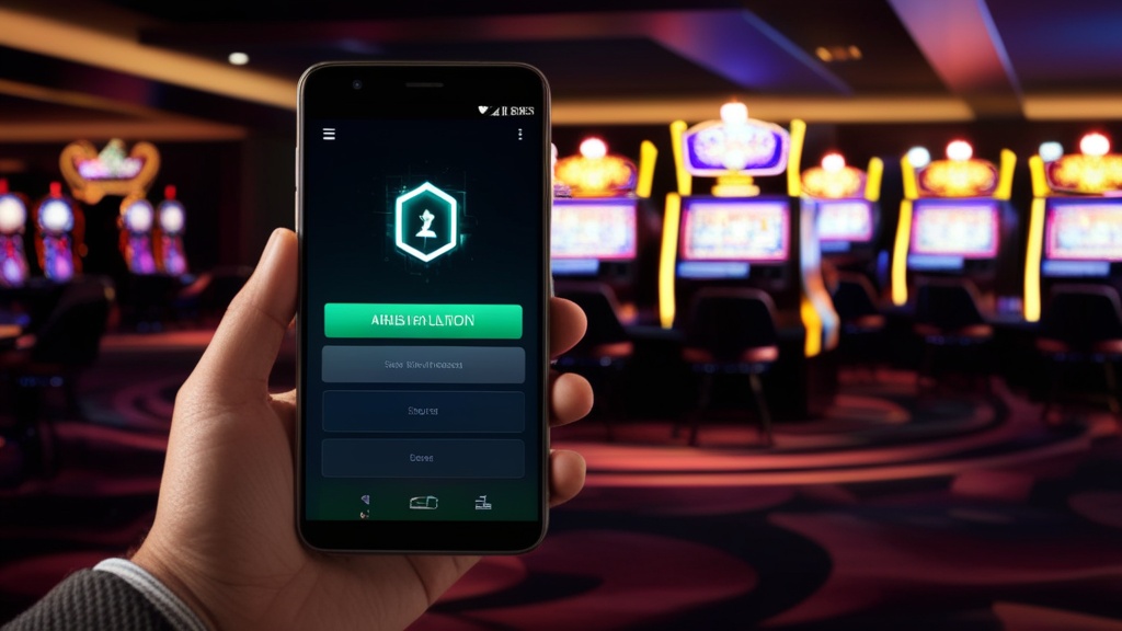 Android-installatie van een casino APK in donkere omgeving