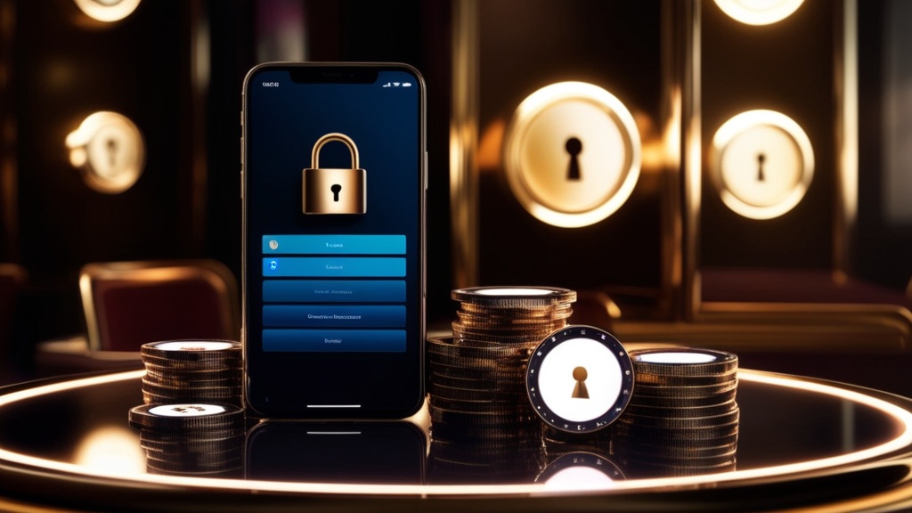 Veilige mobiele casino-interface met slotje en login